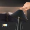 Lampka stołowa nocna V-TAC 3W LED 24cm ładowanie USB ściemnianie czarna VT-1051 3000K-6000K 200lm